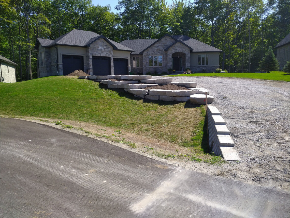 Armour Stone Garden Retaining Wall