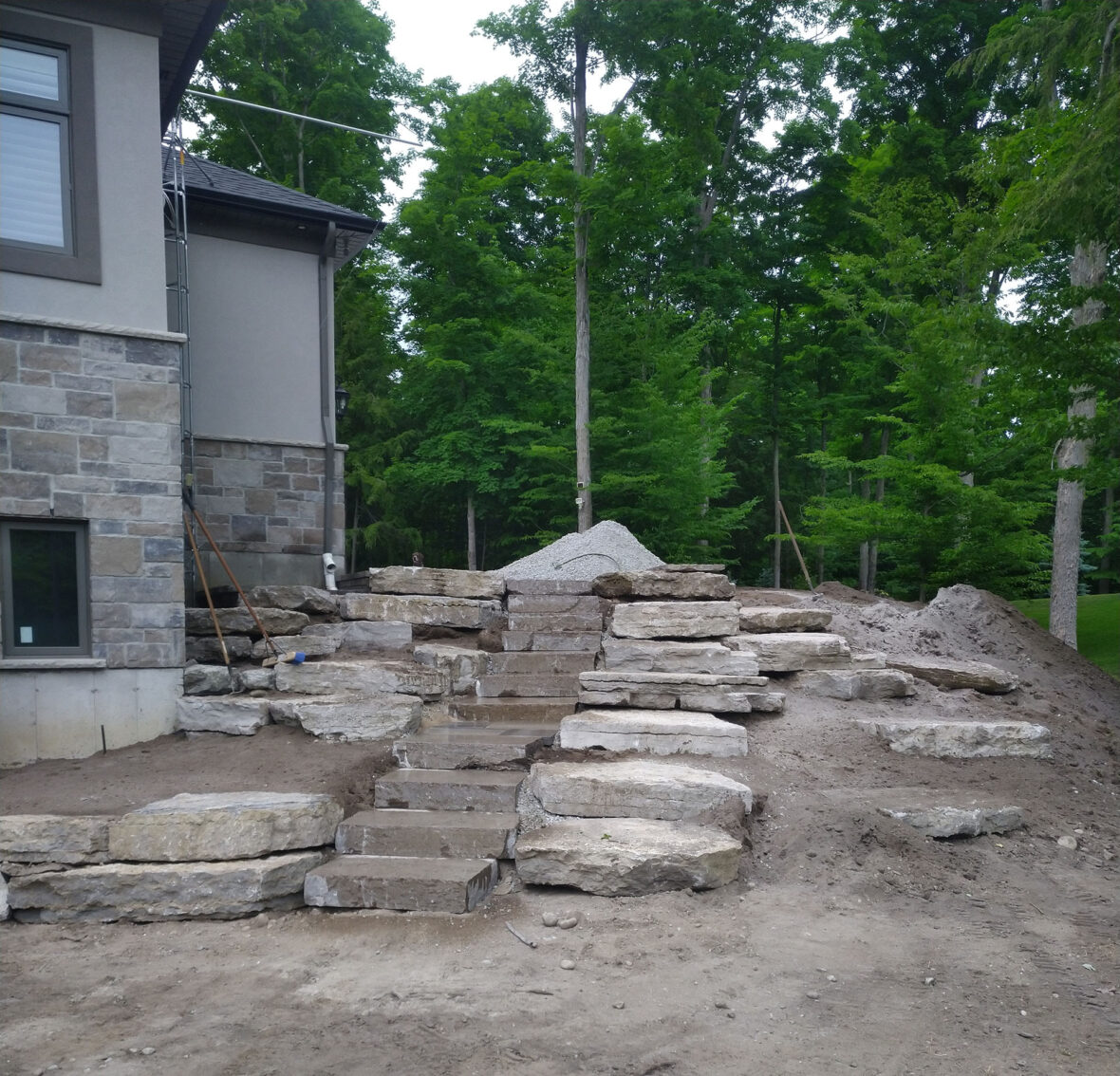 Armour Stone Steps, Garden Retaining Wall