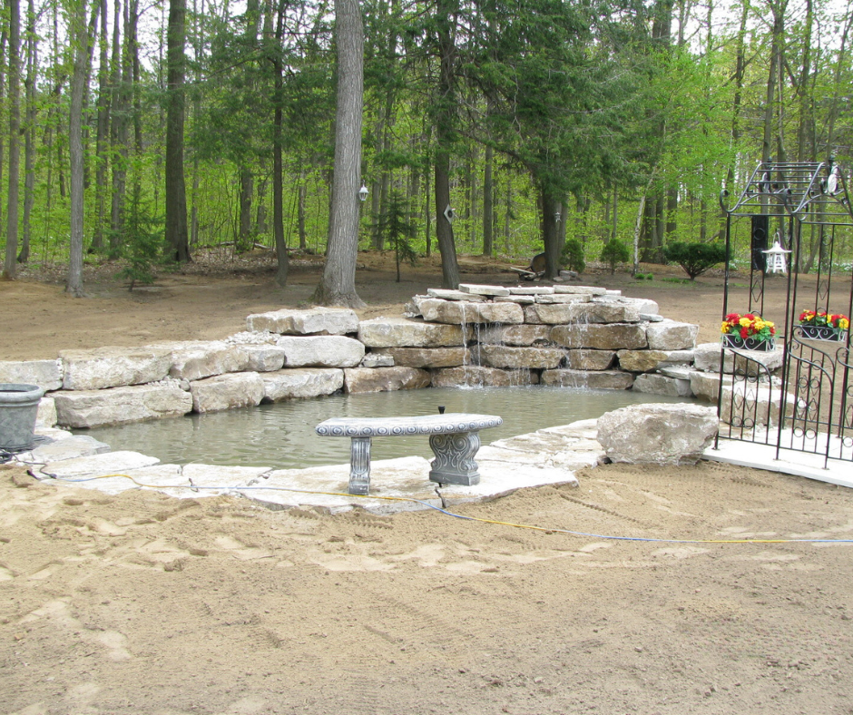 Armour Stone Waterfall and Pond