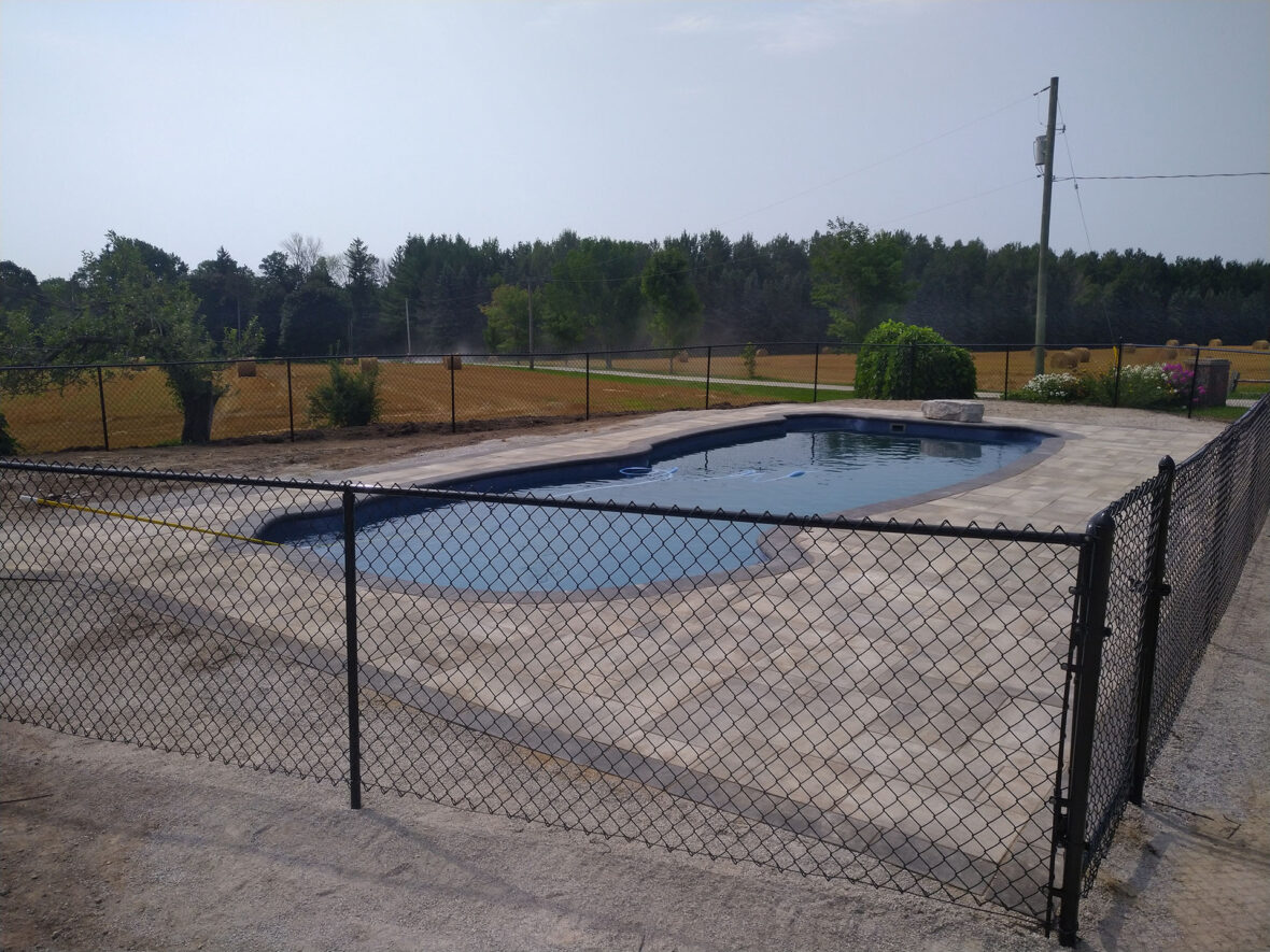 Chain Link Fence, Fiberglass Pool, Interlock, Armour Stone