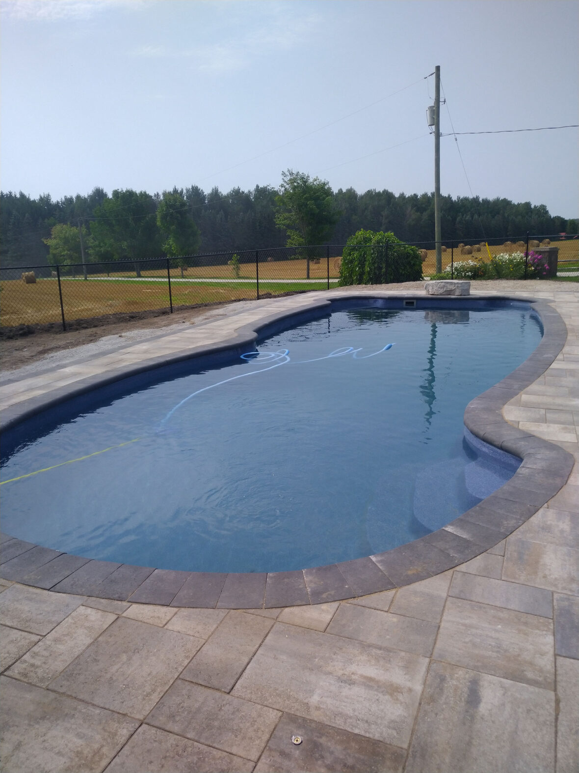 Fiberglass, Pool, Interlock, Chain Link Fence, Armour Stone