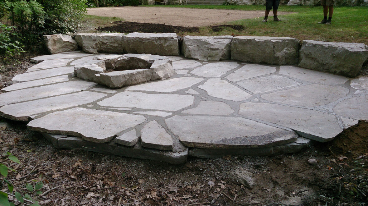 Fire Pit, Armour Stone, Limestone Flagstone