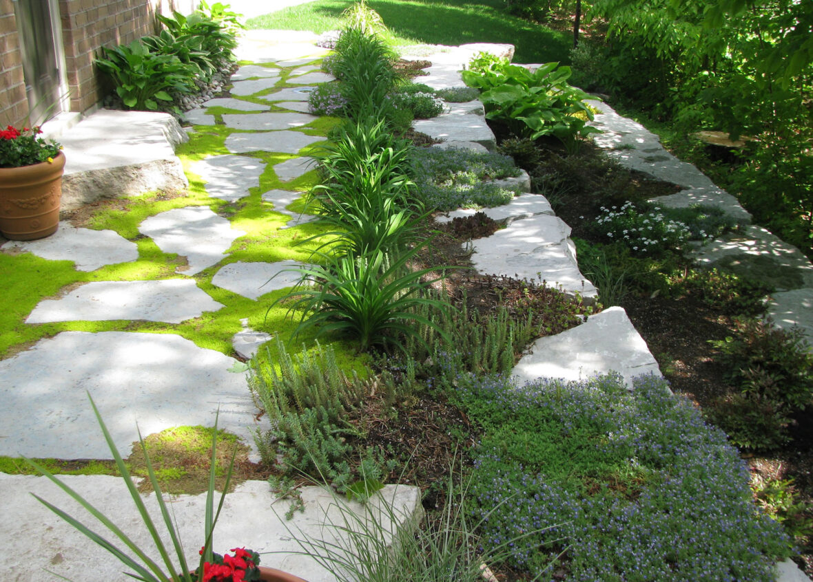 Limestone Flagstone Pathway, Armour Stone step, Armour Stone Retaining Walls