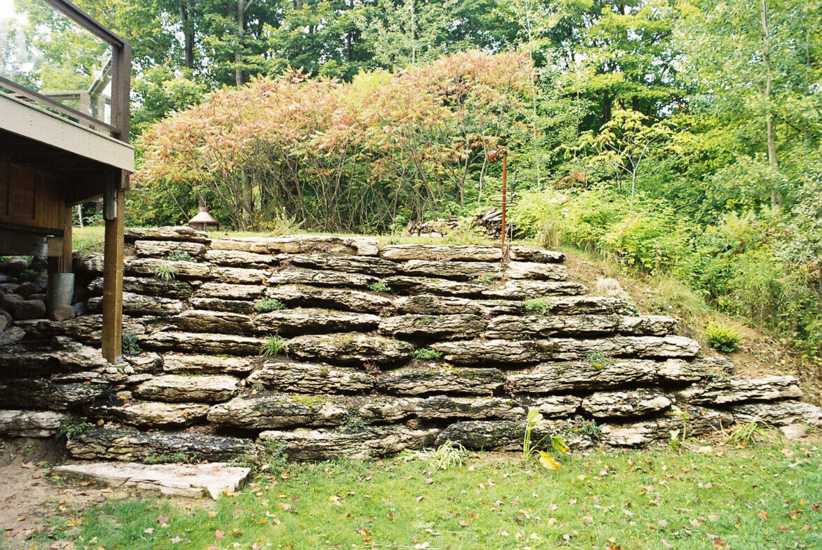 Weathered Armour Stone Retaining Wall